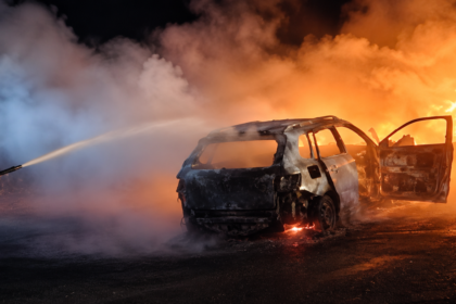 El percance involucró a dos vehículos que chocaron y posteriormente se incendiaron