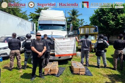 La droga fue detectada mediante equipo de rayos X y con apoyo de un binomio canino.