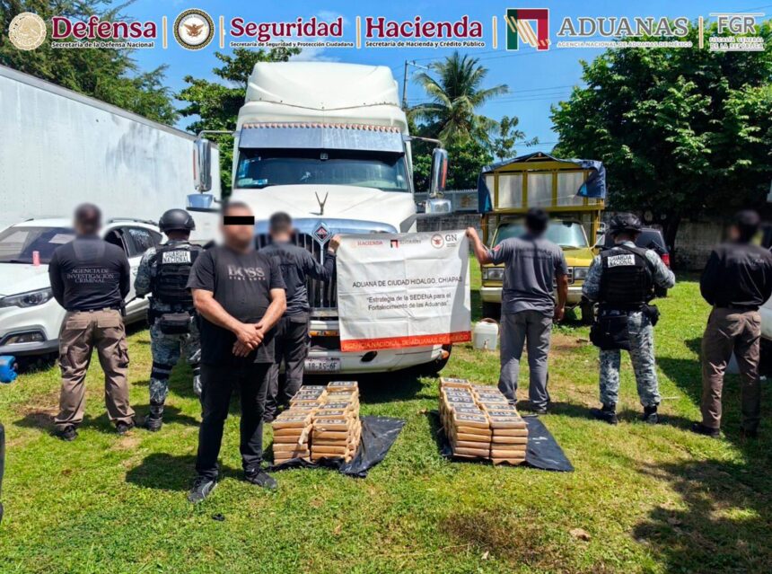 La droga fue detectada mediante equipo de rayos X y con apoyo de un binomio canino.