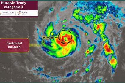 Huracán “Trudy” se intensifica a categoría 3