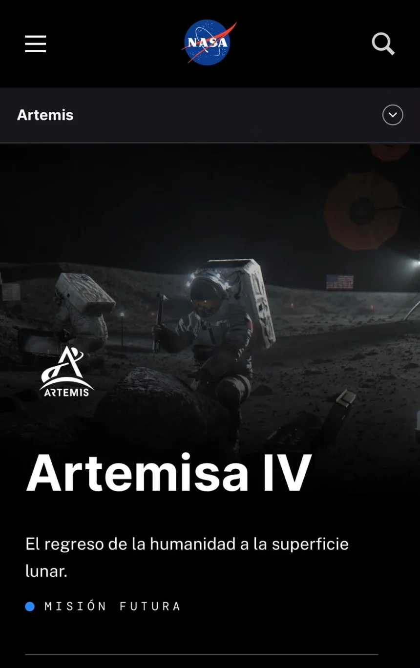 NASA, Artemis IV: preparan permanencia total en la Luna para 2036