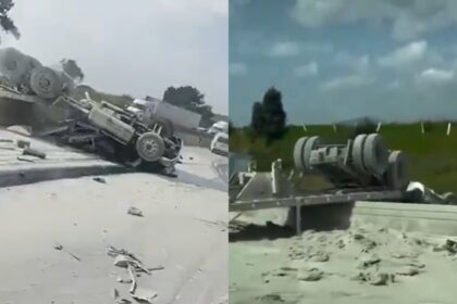Choque múltiple en autopista México-Puebla; presenta cierre parcial de circulación