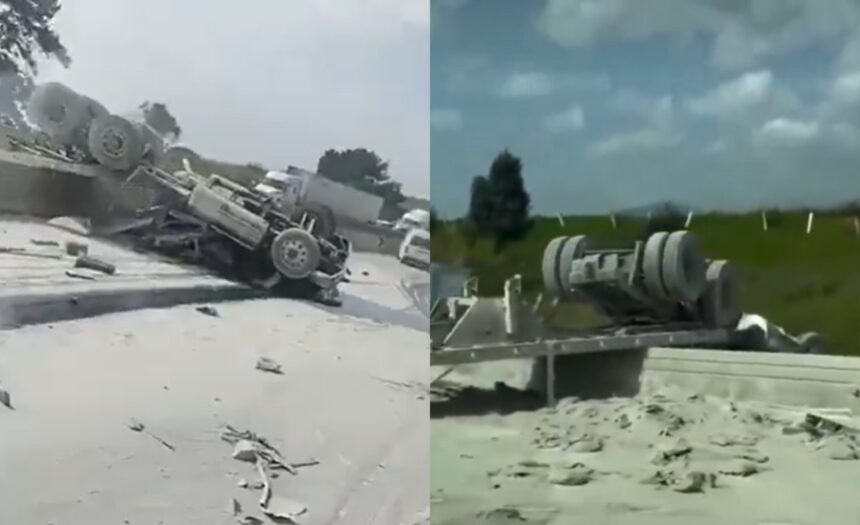 Choque múltiple en autopista México-Puebla; presenta cierre parcial de circulación