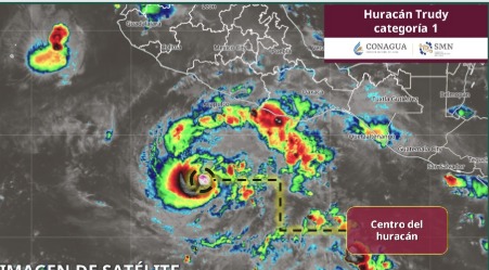 La tormenta tropical Trudy se intensifica a huracán categoría 1